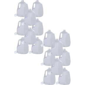 جالون كبير (16 عبوة) زجاجات عصير بلاستيكية فارغة سعة 128 أونصة مع غطاء أبيض واضح للعبث - زجاجات العصائر - مثالية للعصائر والحليب والعصائر والنزهات وحتى إعداد الوجبات - صنع في الولايات المتحدة الأمريكية in Kuwait