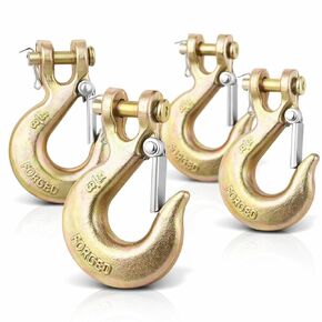3/8" Chain Hook, 4 Pack Trailer Safety Chain Hooks, Clevis Slip Hook Heavy Duty with Safety Latch, Grade 70 Forged Steel 18,000 Lb for Trailer Truck Transport Tow Winch Hook. in Saudi Arabia