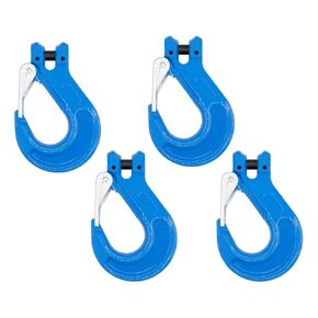 Mytee Products 2 Pack G100 1/2" Clevis Sling Hook with Latch - 15,000 LBS WLL - Sky Blue Heavy Duty Grade 100 Lifting Sling Hooks for Recovery, Lifting & Rigging in Kuwait