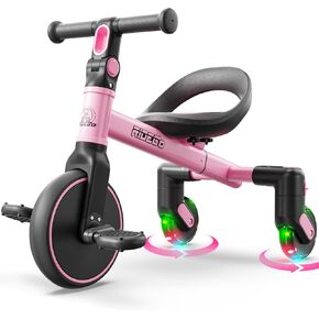 دراجة ثلاثية العجلات للأطفال 3 في 1 من ريديجو لمدة 2-5 سنوات، دراجة ثلاثية العجلات مع دوران 360 درجة، عجلات مضيئة، مقعد قابل للتعديل، دراجة أطفال للأولاد والبنات in Kuwait