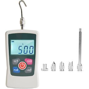 Digital Force Gauge 500N/ 50kg/ 110Lb/ 1760oz Portable Push Pull Force Meter Unit Switchable Backlit Mini Dynamometer with 6 Fixture Heads, Storage Case, Auto Power off in Kuwait