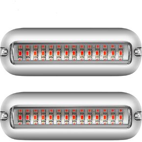 Marine LED Boat Lights, 5Inch 2000LM 42LED Waterproof Transom Light, Surface Mount Designed for Yachts, Sailboat, Pontoon, Transom, Boat Deck Light Stern Lights (White 2PCS, 10-30V, IP68) in Kuwait