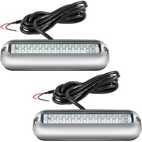 أضواء القارب البحرية LED، 5 بوصة 2000LM 42LED ضوء رافدة مقاوم للماء، حامل سطحي مصمم لليخوت، المراكب الشراعية، العائمة، العارضة، أضواء سطح القارب (أبيض 2 قطعة، 10-30 فولت، IP68) in Kuwait