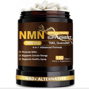 NMN Supplement 1000mg - NMN Supplement 1000mg Pure Organic, NMNH Alternative, Resveratrol Supplement, NAD+ Supplement, TMG & Quercetin for Cellular Support 120 Capsules in Kuwait