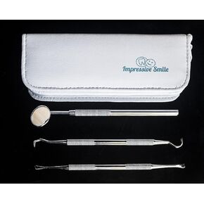 #1 Professional Dental Hygiene Kit – by Impressive Smile - Surgical Grade Tools Tarter Scraper, Dental Toothpick, Mouth Mirror - Dentist Approved in Saudi Arabia
