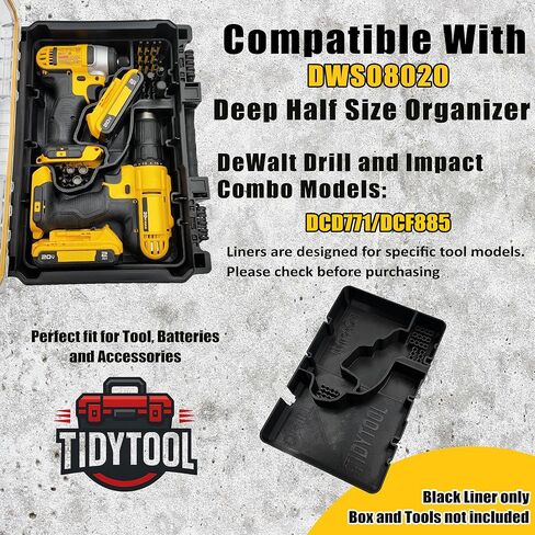بطانة ومنظم لمجموعة Dewalt 20V Max Drill and Impact Combo in Kuwait