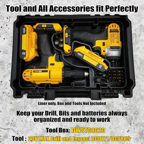 بطانة ومنظم لمجموعة Dewalt 20V Max Drill and Impact Combo in Kuwait