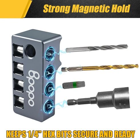 حامل لقم سداسي مغناطيسي من الألومنيوم مقاس 1/4 بوصة مناسب لـ Dewalt 20V MAX XR DCF870، حامل جانبي منظم لقمة الحفر لسائق الصدمات، تخزين آمن مغناطيسي قوي وسهولة الوصول إلى اللقم السداسية، الجانب الأيمن in Kuwait