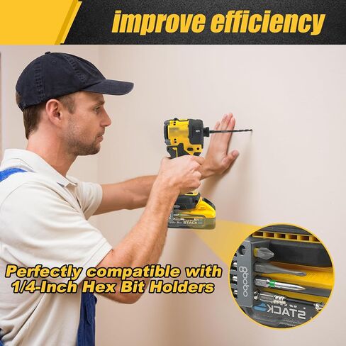 حامل لقم سداسي مغناطيسي من الألومنيوم مقاس 1/4 بوصة مناسب لـ Dewalt 20V MAX XR DCF870، حامل جانبي منظم لقمة الحفر لسائق الصدمات، تخزين آمن مغناطيسي قوي وسهولة الوصول إلى اللقم السداسية، الجانب الأيمن in Kuwait