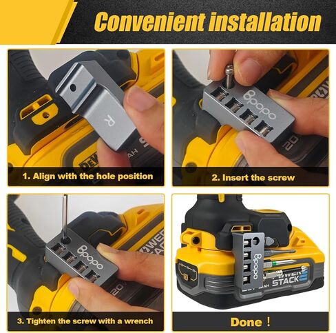 حامل لقم سداسي مغناطيسي من الألومنيوم مقاس 1/4 بوصة مناسب لـ Dewalt 20V MAX XR DCF870، حامل جانبي منظم لقمة الحفر لسائق الصدمات، تخزين آمن مغناطيسي قوي وسهولة الوصول إلى اللقم السداسية، الجانب الأيمن in Kuwait