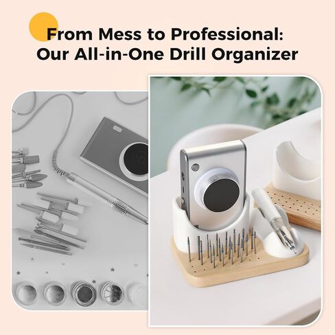 Nail Drill Bit Holder and Organizer, 24 Holes Nail Drill Bits Holder, Professional Nail Tools Organizer and Storage Box Case in Saudi Arabia
