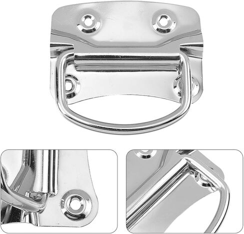 4 Pcs Stainless Steel Toolbox Folding Handles Set, Heavy Duty Chest Pull Handles for Storage Cabinets and Tool Boxes, Industrial Grade Sturdy Pull Knobs for Flight Cases in Saudi Arabia