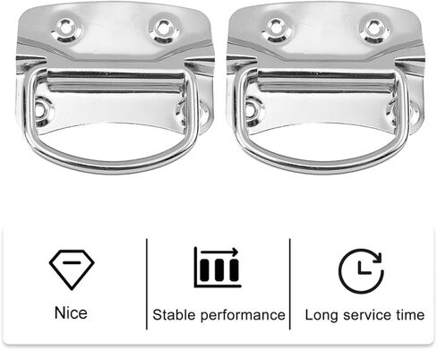 4 Pcs Stainless Steel Toolbox Folding Handles Set, Heavy Duty Chest Pull Handles for Storage Cabinets and Tool Boxes, Industrial Grade Sturdy Pull Knobs for Flight Cases in Saudi Arabia