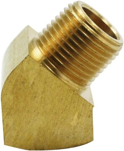 2Pcs Brass 45 Degree Street Elbow 1/2" Male NPT x 1/2" Female NPT Machined Hose Adapter Fitting for Air, Fuel, Oil, Water Pipe Connection, Pack of 2 in Saudi Arabia