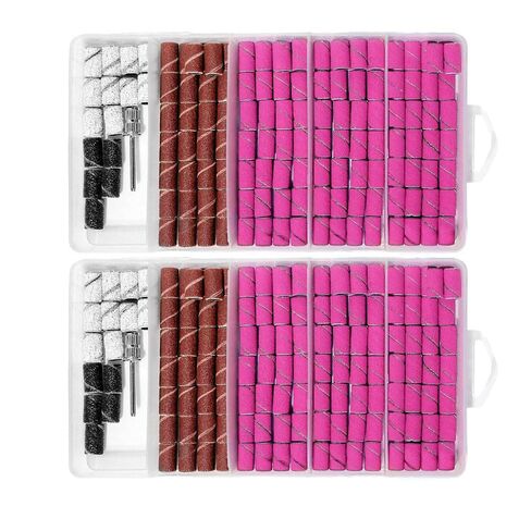 270Pcs/2Boxs Nail Sanding Ring Bands 80/120/180/240 Model Electric Manicure Accessories Sand Belt Nail Gel Polishing Pedicure Tool,19x9.8x2.9cm in Saudi Arabia