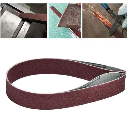 10pcs Aluminum Oxide Sanding Belts Abrasive Bands for Belt Sander Ideal Rust Removal Woodworking Grinding Polishing with Effect in Kuwait