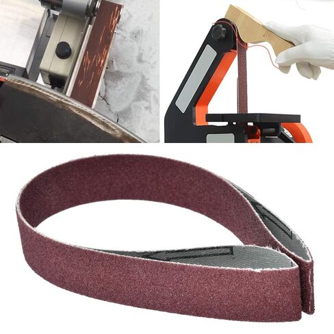 10pcs Aluminum Oxide Sanding Belts Abrasive Bands for Belt Sander Ideal Rust Removal Woodworking Grinding Polishing with Effect in Kuwait