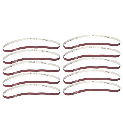 10PCS Sanding Belt Aluminium Oxide Abrasive Band 533 x 9mm 240# - High Grinding Efficiency, Rust Removal, Multi - Surface Polishing (240#) in Kuwait