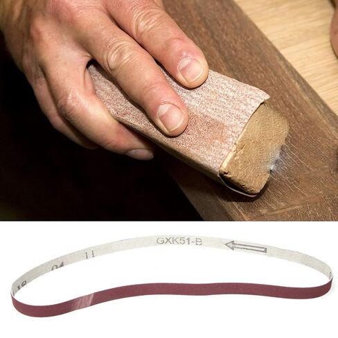 10PCS Sanding Belt Aluminium Oxide Abrasive Band 533 x 9mm 240# - High Grinding Efficiency, Rust Removal, Multi - Surface Polishing (240#) in Kuwait