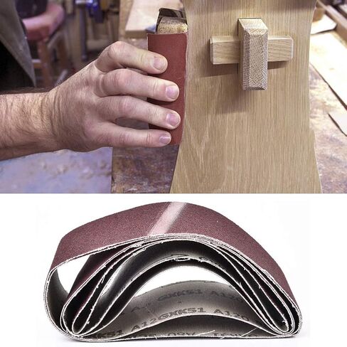 5pcs Sanding Belt 457x75mm, Aluminum Oxide Abrasive Bands Grit 60/80 / 100/120 / 240 - High Grinding Efficiency, Rust Removal and Polishing, Ideal for Woodworking and Metalwo in Kuwait