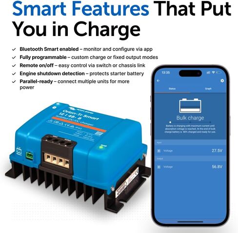 Victron Energy Orion-Tr Smart DC to DC Charger (Bluetooth) - 12/48-Volt 8 amp 380-Watt - Battery Charger for Dual Battery Systems - Isolated in Saudi Arabia