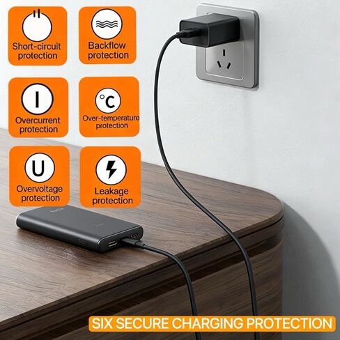 شاحن 5 فولت لبطارية ORORO، مع سترات ORORO المُدفأة، والقفازات، والسترات، وغطاء اليد، والوشاح، وسلك محول الطاقة الكهربائي القابل لإعادة الشحن USB-C in Kuwait