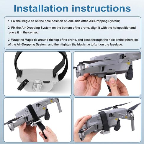 Universal Drone Airdrop System - payload airdrop release device with hook, airdrop device, bait dropping device, drone accessories Compatible with Mavic Mini 4 Pro、Mini 3、Mini 2、Air 2、Air 2S、Air 3、Mavic 3、Mavic2、Spark Series of drone baits/gift dispensers in Kuwait