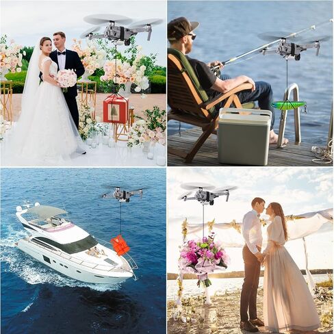 Universal Drone Airdrop System - payload airdrop release device with hook, airdrop device, bait dropping device, drone accessories Compatible with Mavic Mini 4 Pro、Mini 3、Mini 2、Air 2、Air 2S、Air 3、Mavic 3、Mavic2、Spark Series of drone baits/gift dispensers in Kuwait