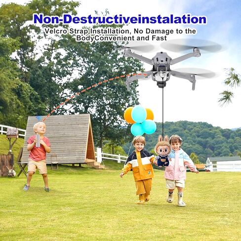 Universal Drone Airdrop System - payload airdrop release device with hook, airdrop device, bait dropping device, drone accessories Compatible with Mavic Mini 4 Pro、Mini 3、Mini 2、Air 2、Air 2S、Air 3、Mavic 3、Mavic2、Spark Series of drone baits/gift dispensers in Kuwait