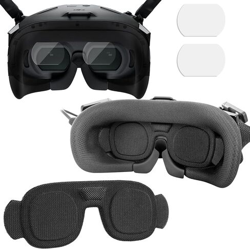 مجموعة حشوة رغوية وفيلم من الزجاج المقسى لنظارات DJI Goggles N3 - وسادة عين مضادة للغبار وواقي شاشة عالي الدقة مع أداة التثبيت in Kuwait