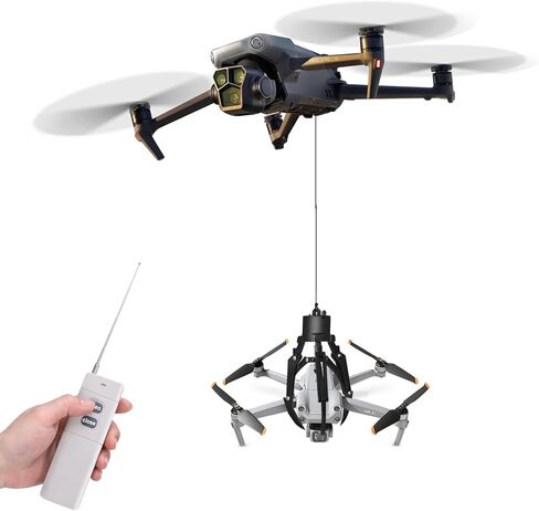 نظام الإمساك بالطائرة بدون طيار وإسقاط الهواء - خطاف مخلب ميكانيكي من Mantis مع إصدار الحمولة متوافق مع Dji Mavic 3 Classic/Pro/Air 3S/2S/Mini 4 Pro/3/2 SE، مجموعة توصيل نقل ذكية للإنقاذ، وصيد الأسماك، وإكسسوارات إسقاط النقاط الثابتة in Kuwait