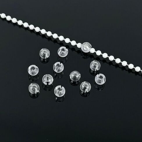 12 Pack Plastic Beads Chain Crimp Stops for Curtain and Blind Stoppers Accessories - Clear in Saudi Arabia