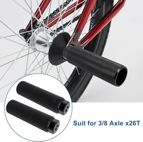 Bike Pegs for 3/8 inch Axles 2 Pcs, Aluminum Alloy Anti-Skid Lead Foot Bicycle Pegs BMX for Mountain Bike Cycling Rear Stunt Pegs Black (Black) in Saudi Arabia