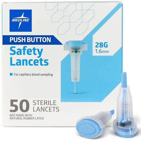 Sterile Safety Lancet with Push-Button Activation, 28G x 1.6 mm,50,Box,MPHSFTY285Z in Saudi Arabia