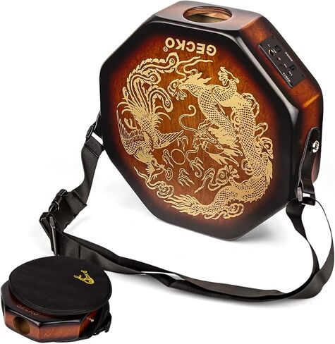 GECKO Octagonal Cajon Drum, Portable Hand Percussion Instrument with Detachable Strap & Carry Bag, Birchwood Body & Rich Sound (Built-in Pickup) in Kuwait