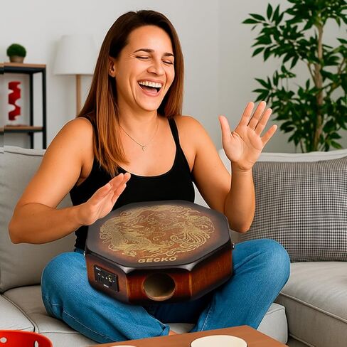 GECKO Octagonal Cajon Drum, Portable Hand Percussion Instrument with Detachable Strap & Carry Bag, Birchwood Body & Rich Sound (Built-in Pickup) in Kuwait