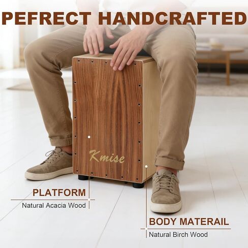 صندوق طبل الكاجون المحمول من Kmise، مقاس 11.8 × 12.2 × 19 بوصة، براميل كاجون قابلة للتعديل، خشب السنط الصلب وخشب البتولا، هدية أداة الإيقاع للأطفال البالغين، مع حقيبة حمل، لممارسة الأداء الحي في المنزل in Saudi Arabia