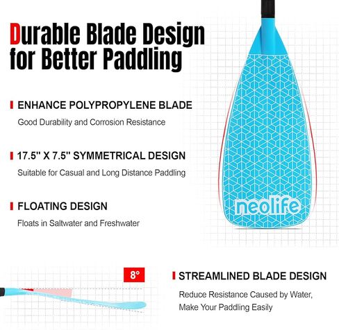 SUP Paddleboard Paddle with Aluminum Shaft and Nylon Blade, Lightweight Stand Up Paddle Board Oars, Adjustable170-210 cm/68-84 inch in Kuwait