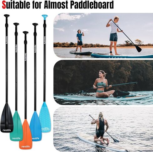 SUP Paddleboard Paddle with Aluminum Shaft and Nylon Blade, Lightweight Stand Up Paddle Board Oars, Adjustable170-210 cm/68-84 inch in Kuwait