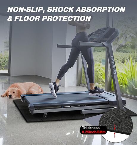 سجادة وسادة المشي للسجاد، سجادة جهاز المشي للأرضيات الصلبة، 55 بوصة × 23.6 بوصة، قابلة للطي، كثافة عالية، 1/4 سمك، غير قابلة للانزلاق، حماية للأرضية للدراجة، آلة بيضاوية، جهاز المشي، امتصاص الصدمات الضوضاء in Kuwait