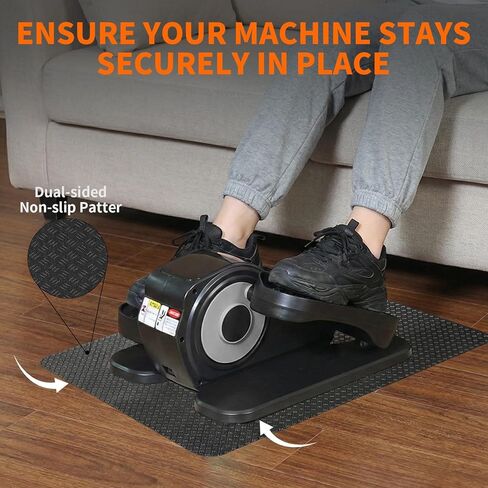 سجادة تمرين مزدوجة غير قابلة للانزلاق لتمرين الساق البيضاوية، 23.6 بوصة × 17 بوصة 0.12 بوصة، سجادة تمرين للأجهزة البيضاوية تحت المكتب، مناسبة لتمرين دواسة القدم الكهربائية أثناء الجلوس in Kuwait