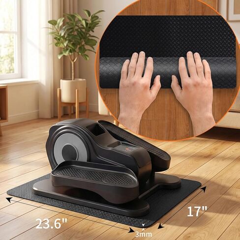 سجادة تمرين مزدوجة غير قابلة للانزلاق لتمرين الساق البيضاوية، 23.6 بوصة × 17 بوصة 0.12 بوصة، سجادة تمرين للأجهزة البيضاوية تحت المكتب، مناسبة لتمرين دواسة القدم الكهربائية أثناء الجلوس in Kuwait