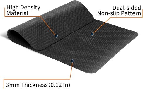 سجادة تمرين مزدوجة غير قابلة للانزلاق لتمرين الساق البيضاوية، 23.6 بوصة × 17 بوصة 0.12 بوصة، سجادة تمرين للأجهزة البيضاوية تحت المكتب، مناسبة لتمرين دواسة القدم الكهربائية أثناء الجلوس in Kuwait