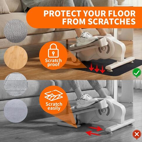 سجادة تمرين مزدوجة غير قابلة للانزلاق لتمرين الساق البيضاوية، 23.6 بوصة × 17 بوصة 0.12 بوصة، سجادة تمرين للأجهزة البيضاوية تحت المكتب، مناسبة لتمرين دواسة القدم الكهربائية أثناء الجلوس in Kuwait