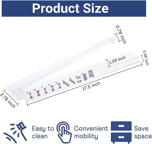Mahjong Racks with Pushers, Convenient Rotating One-Piece Mahjong Rack and Multiplayer, Transparent 4-Piece Set in Kuwait