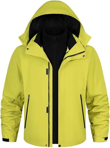 3-in-1 Waterproof Hooded Jacket Windproof, Breathable Warm Outdoor Jacket With Removable Liner in Saudi Arabia