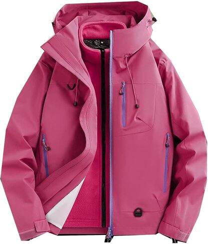 Men's 3-In-1 Winter Jacket Windproof Thermal Hiking Parka Mountaineering Suit For Outdoor Sports in Saudi Arabia