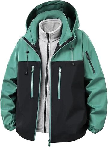 Men's 3-In-1 Mountaineering Jacket Windproof Waterproof Thermal Winter Parka For Outdoor Hiking And Skiing in Saudi Arabia