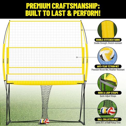 Volleyball Training Equipment, Adjustable Height Volleyball Net for Backyard Training - Portable Outdoor Volleyball Set with Durable Net & Tool-Free Setup for Serving, Hitting, and Spiking Practice in Saudi Arabia