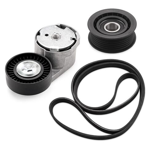 طقم شداد حزام القيادة لـ Ram 1500 لـ Chry sler 300 3.6L V6 - استبدال مباشر مناسب OE 39282 38082 6PK1960 مع حزام سيربنتين وبكرة تباطؤ، متوافق مع شاحن تشالنجر، 3 قطع in Kuwait